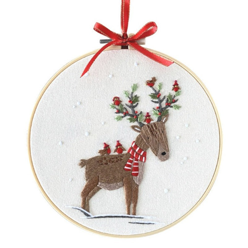 Brown Deer Embroidery DIY Knitting Kit