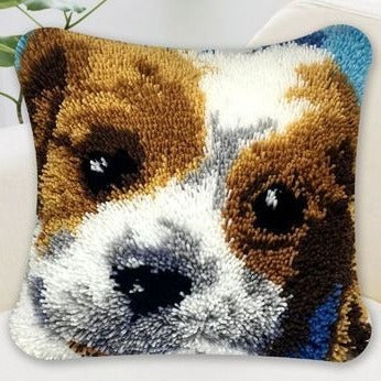 Lovely Dog Latch Hook Pillow Crocheting Knitting Kit