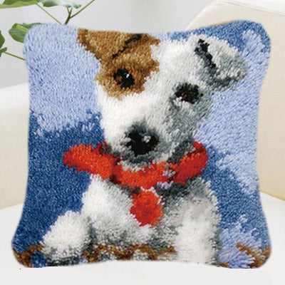 Jack Russell Latch Hook Pillow Crocheting Knitting Kit