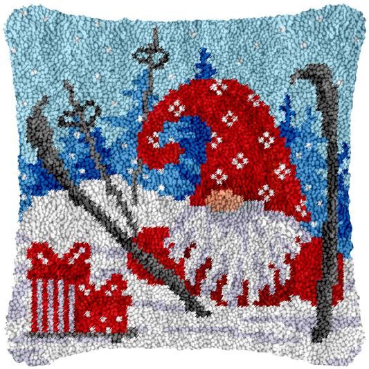 New Santa Skiing Printed Cushion Cover