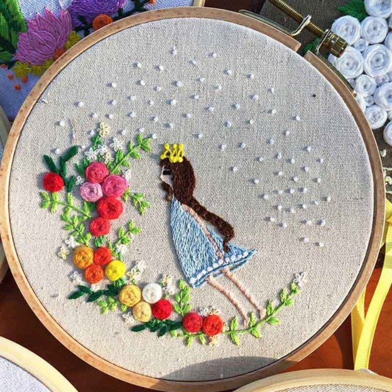Queen Flowers Embroidery DIY Knitting Kit