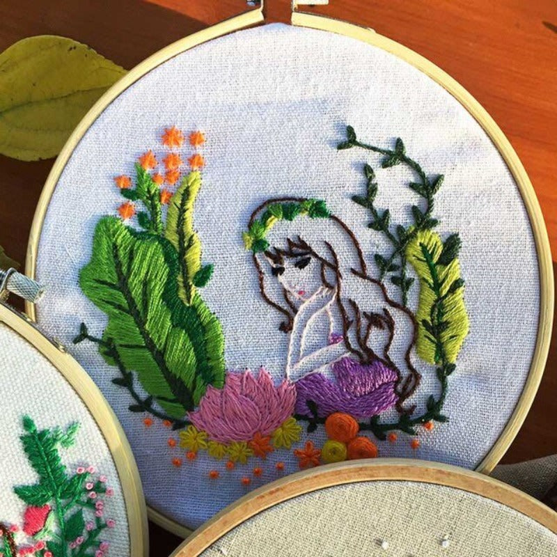Sad Princess Embroidery DIY Knitting Kit