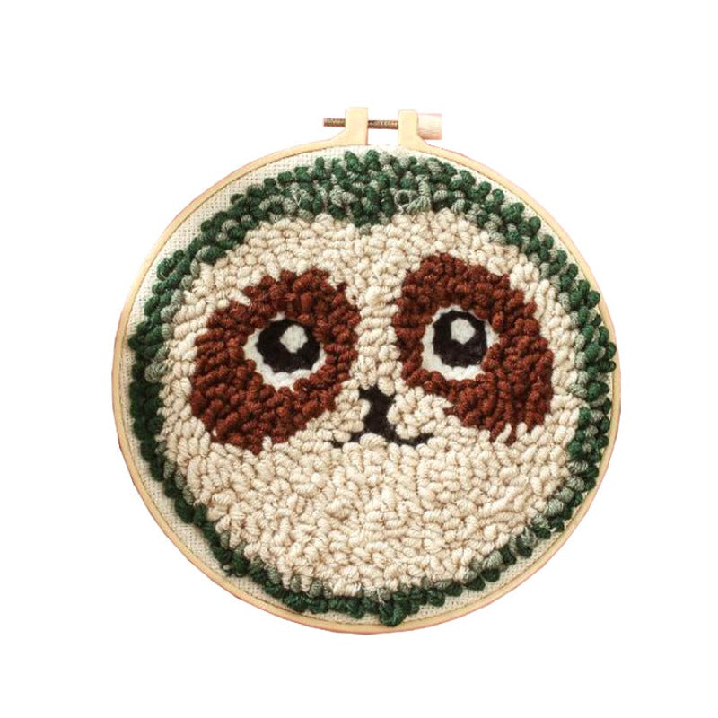 Cute Panda Face Punch Needle Kit