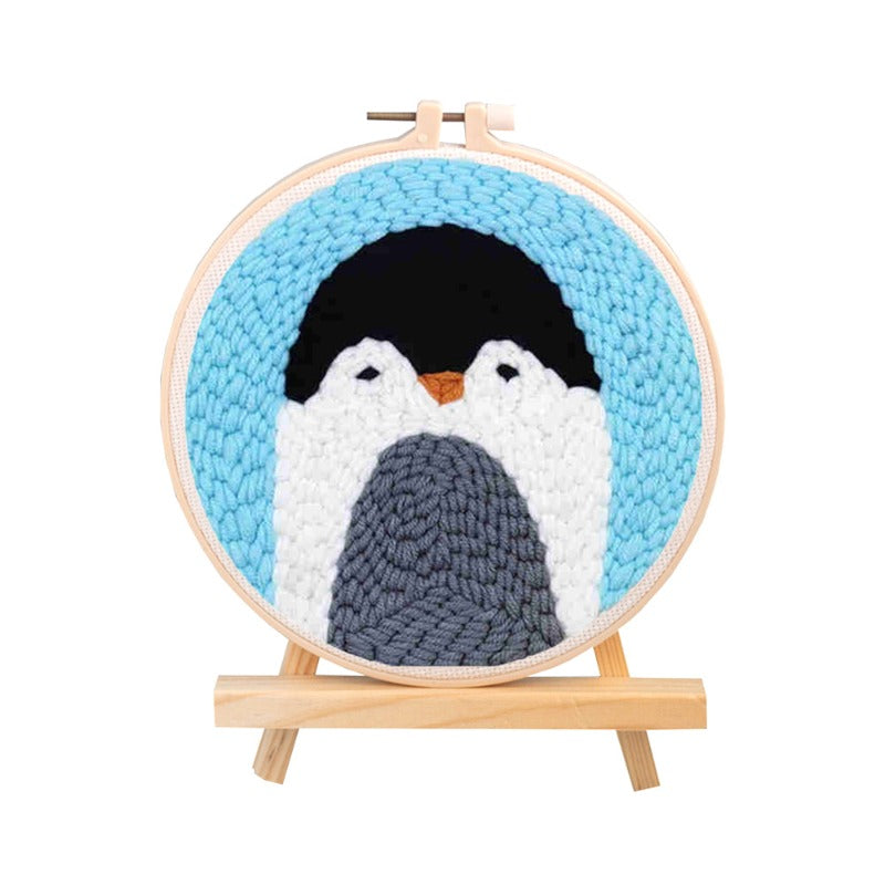 Cute Penguin Punch Needle Kit