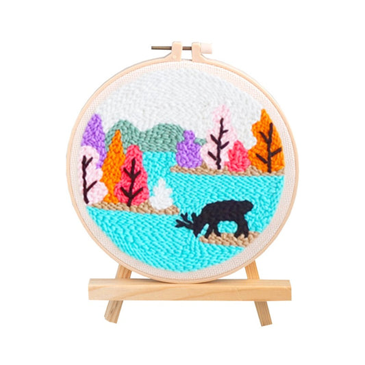 Deer Scenery Punch Needle Kit