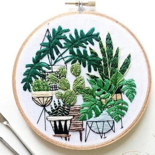 Cactus Leaf Embroidery DIY Crocheting Knitting Kit