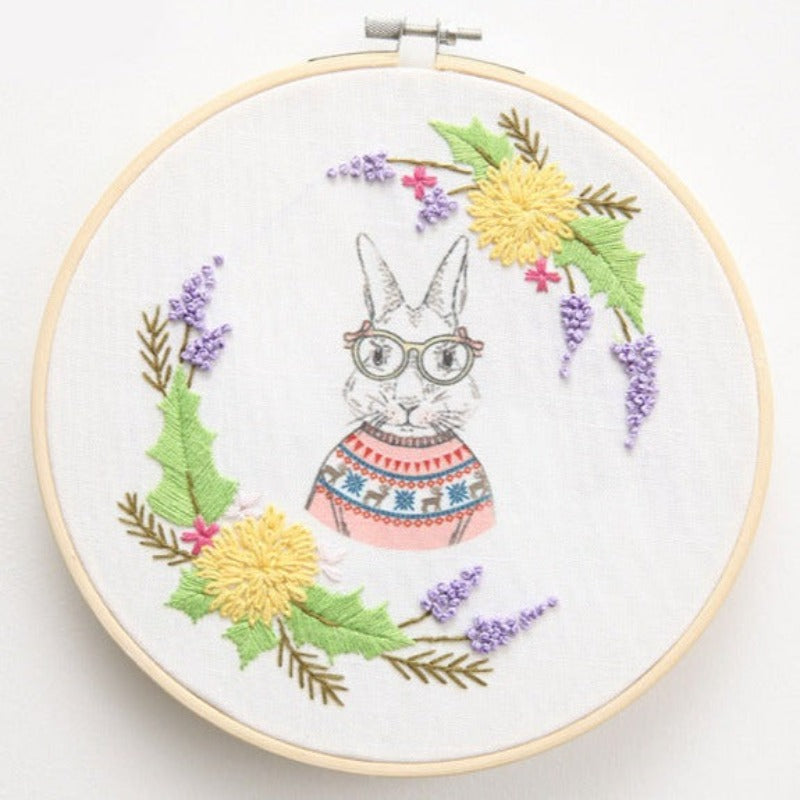 Mice With Specs Embroidery DIY Knitting Kit