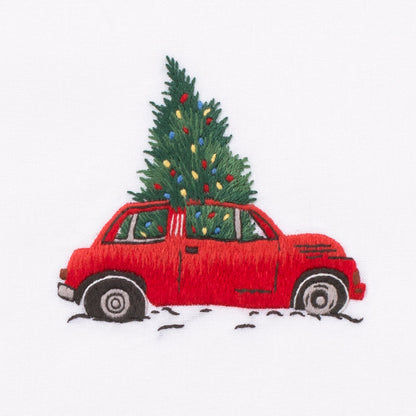 Car With Christmas Tree Embroidery DIY Knitting Kit