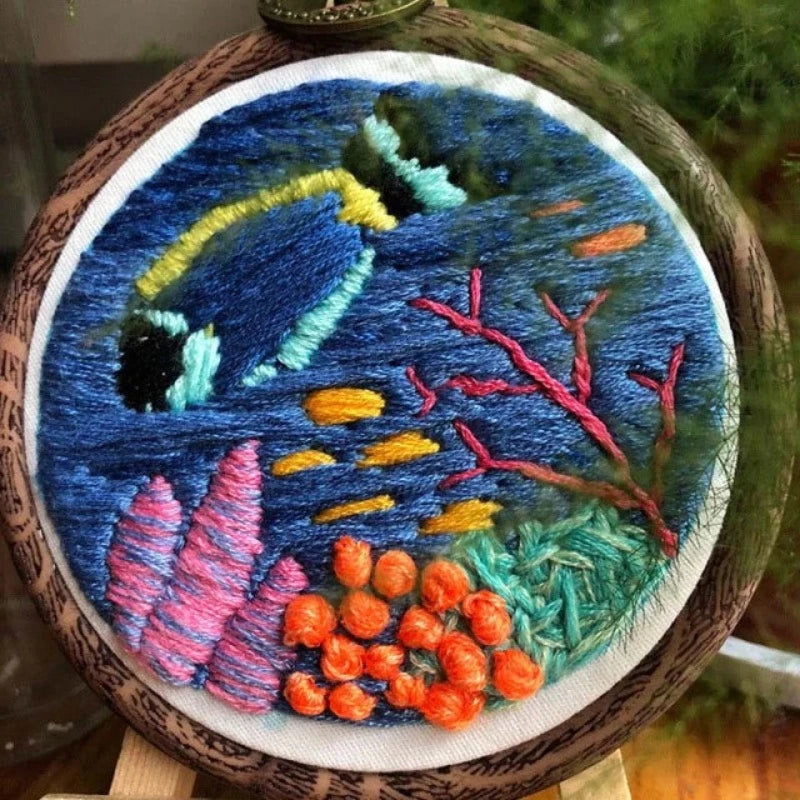 Sea Fish Embroidery DIY Knitting Kit