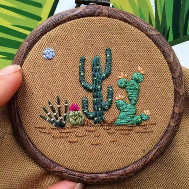 Desert Plants Embroidery DIY Knitting Kit