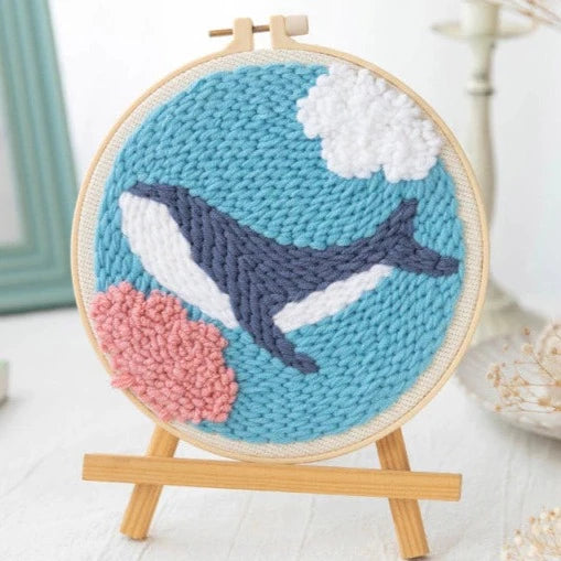 Cloud Dolphin Embroidery DIY Crocheting Knitting Kit