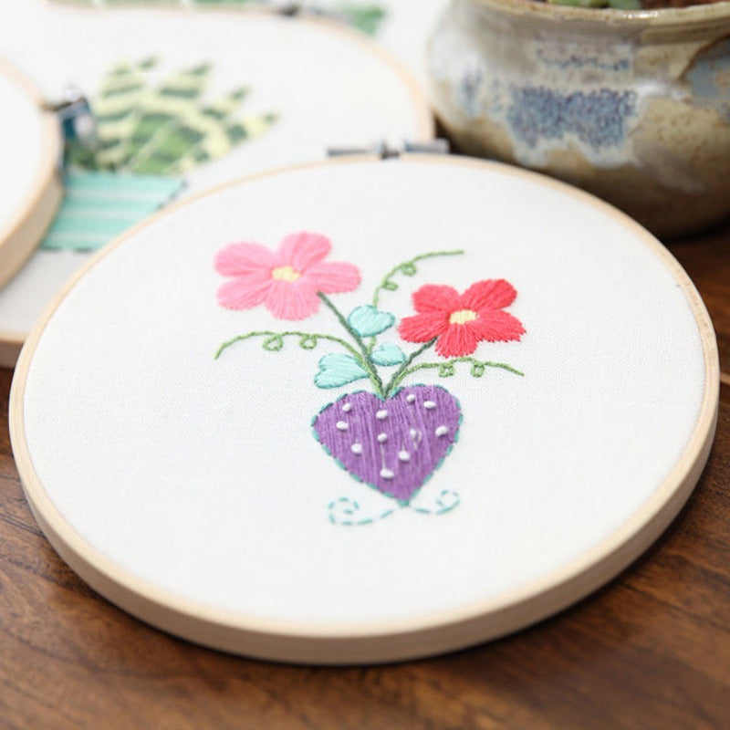 Small Flowers Embroidery DIY Knitting Kit