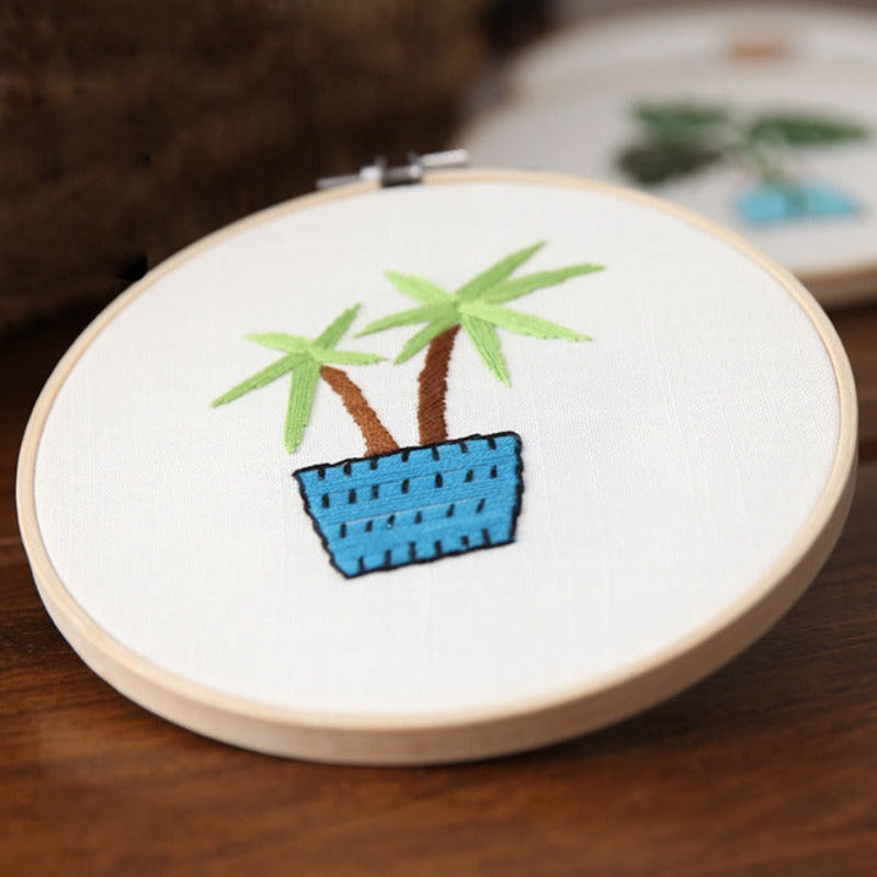 Palm Trees Embroidery DIY Knitting Kit