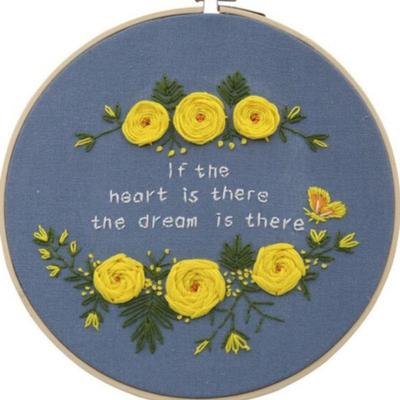 If The Heart Is There Embroidery DIY Knitting Kit