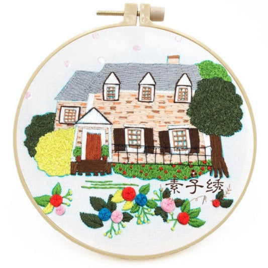 Burg House Embroidery DIY Knitting Kit