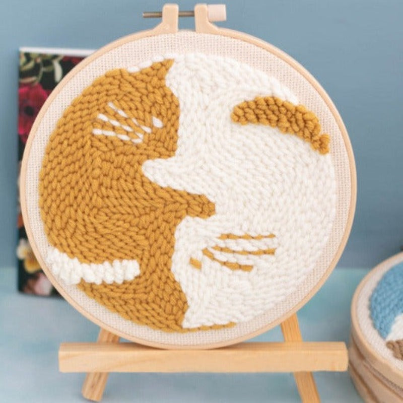 Lazy Cat Embroidery DIY Knitting Kit