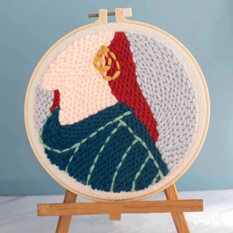 Women With Red Hair Embroidery DIY Knitting Kit
