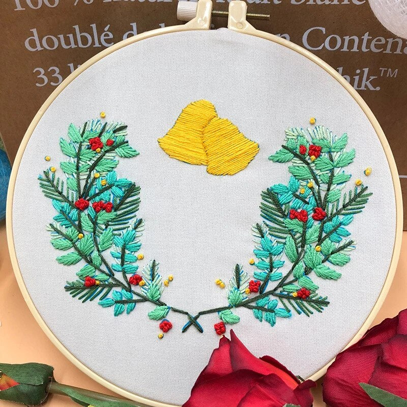 Christmas Bell Embroidery DIY Knitting Kit