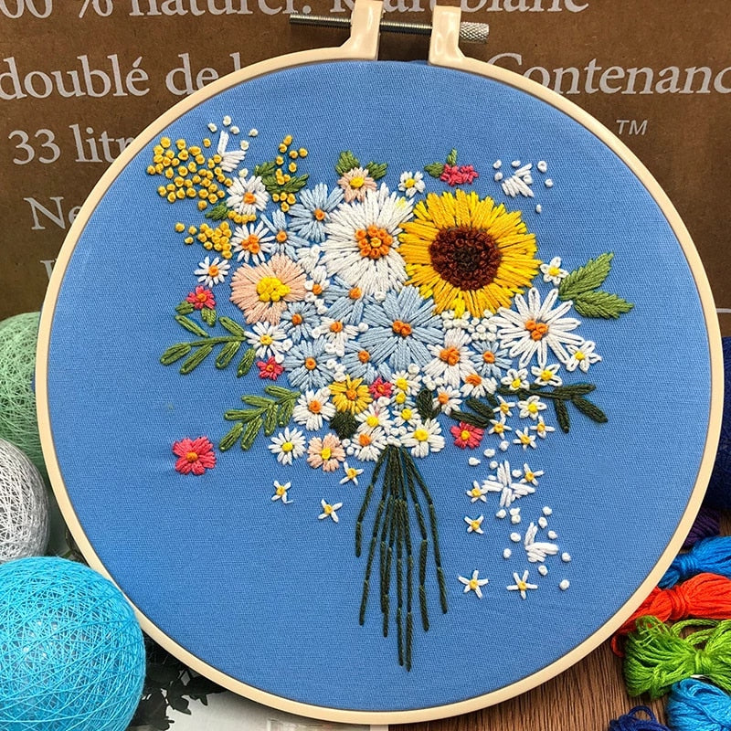 Tiny & Sunflowers Embroidery DIY Knitting Kit