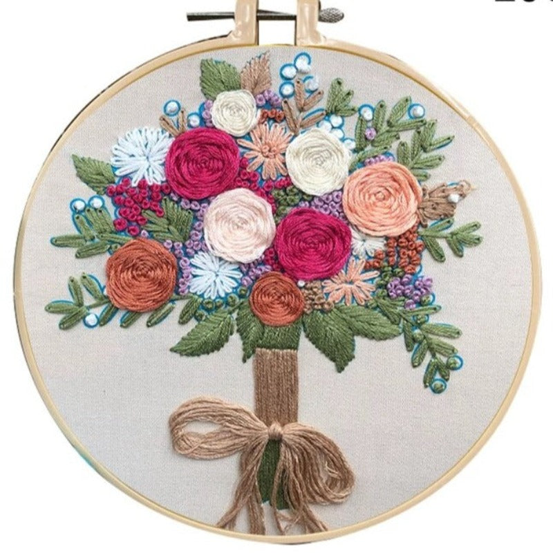 Flower Holdings Embroidery DIY Knitting Kit