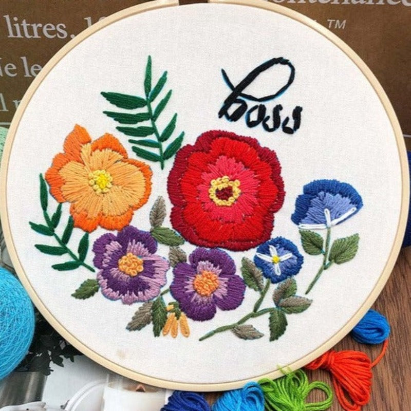 Boss Flowers Embroidery DIY Knitting Kit