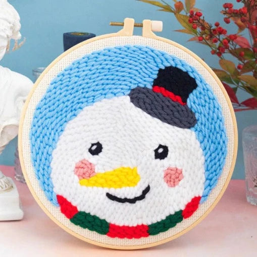 Christmas Snow Man Embroidery DIY Knitting Kit