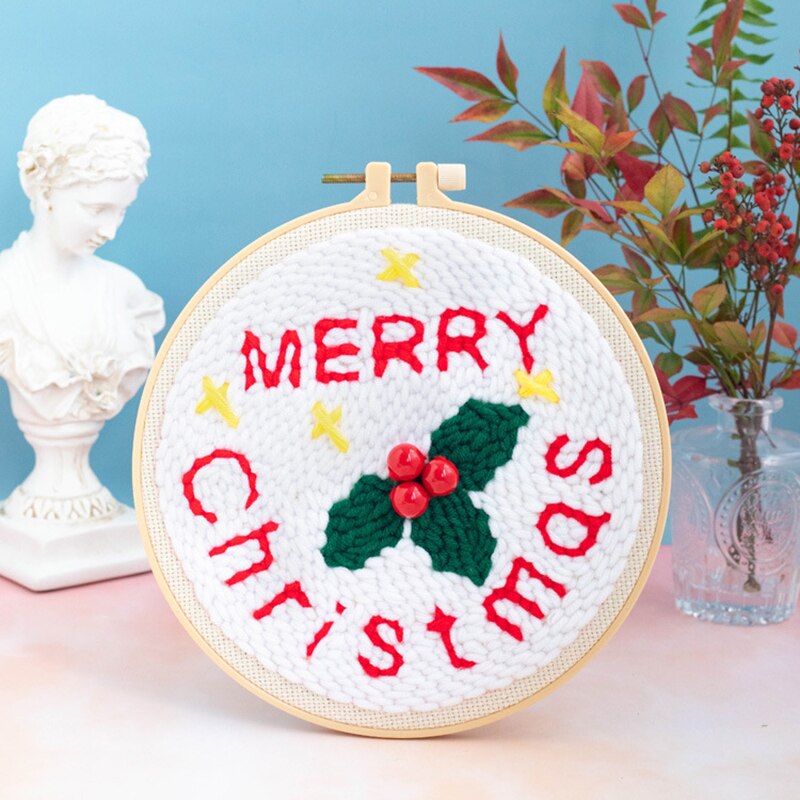 Merry Christmas Embroidery DIY Knitting Kit