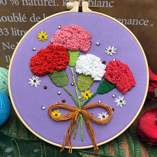 Spring Flowers Embroidery DIY Knitting Kit