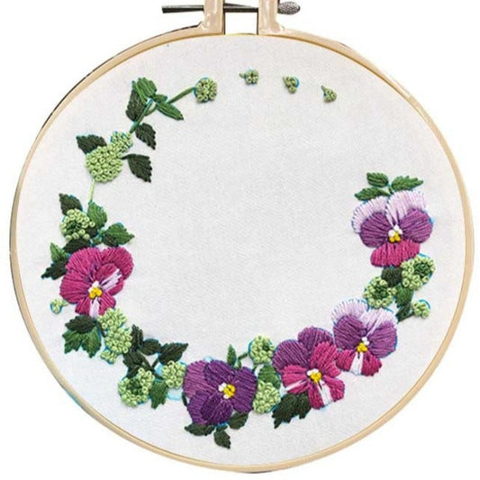 Lavender Wreath Embroidery DIY Knitting Kit