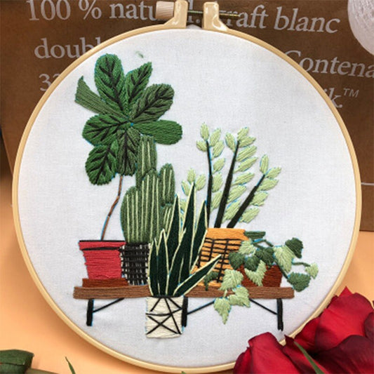 Plant Family Embroidery DIY Knitting Kit