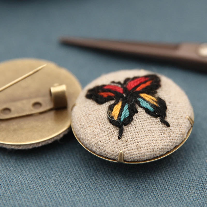 Butterfly Embroidery Collar Badge DIY Knitting Kit