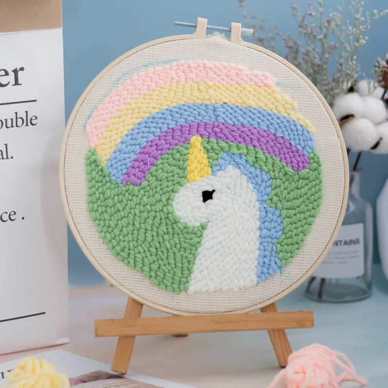 Rain Unicorn Embroidery DIY Knitting Kit