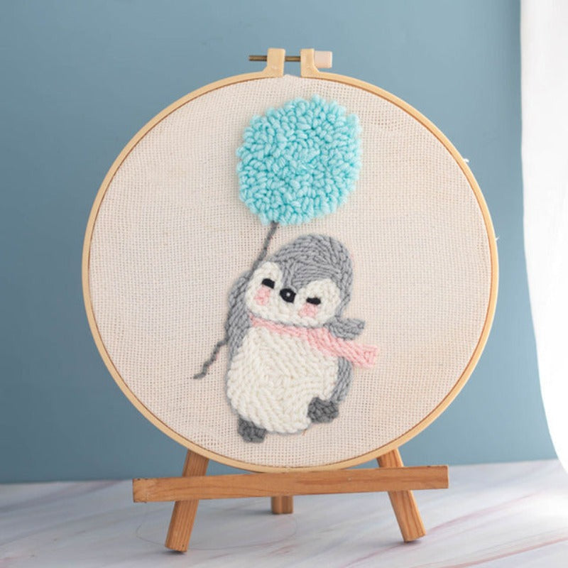 Balloon Penguin Embroidery DIY Knitting Kit
