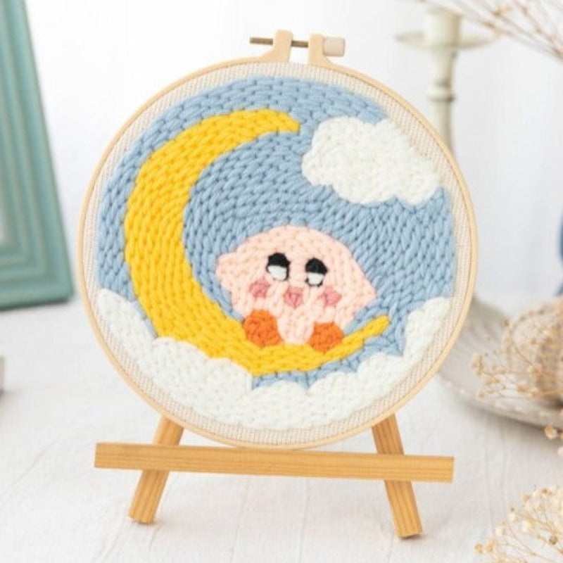 Yellow Moon Toy Embroidery DIY Knitting Kit