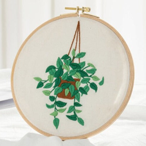 Upside Down Plant Embroidery DIY Crocheting Knitting Kit