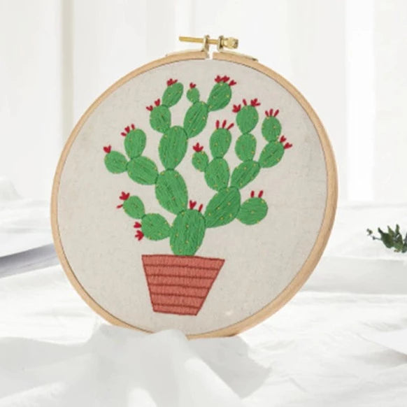 Cactus Embroidery DIY Crocheting Knitting Kit