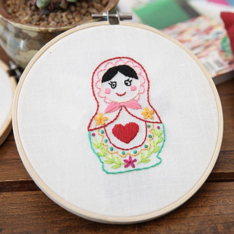 Beautiful Doll Embroidery DIY Knitting Kit