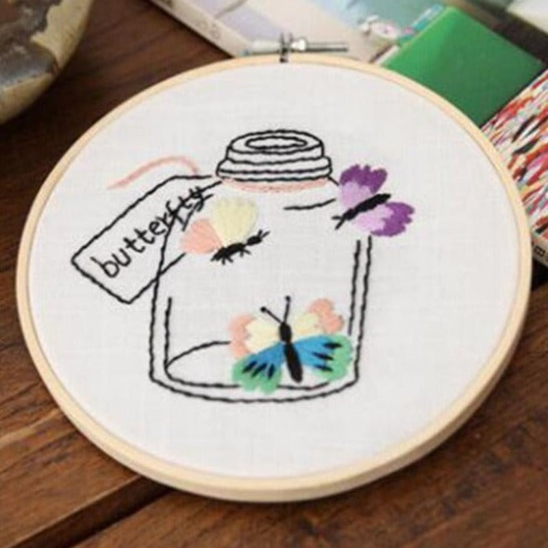 Butterflies Embroidery DIY Knitting Kit