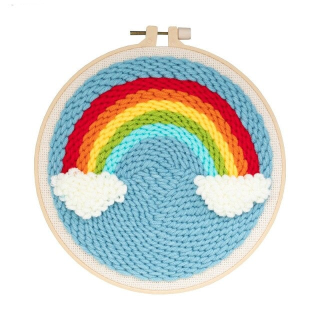 Cloud Rainbow Embroidery DIY Knitting Kit
