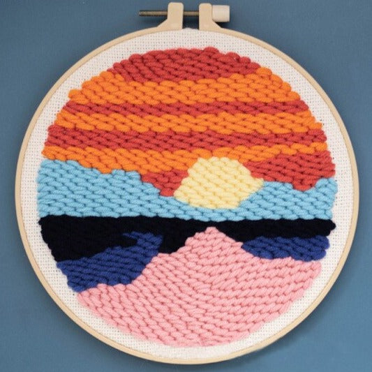 Sunset Mountain Embroidery DIY Knitting Kit