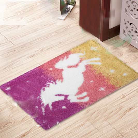 Rainbow Horse Latch Hook Rug Crocheting Knitting Kit