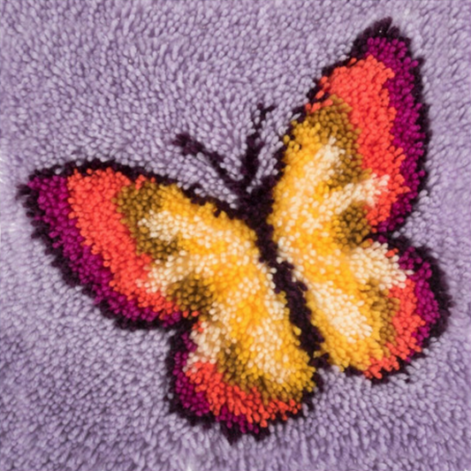 Beautiful Butterfly Latch Hook Rug Crocheting Knitting Kit