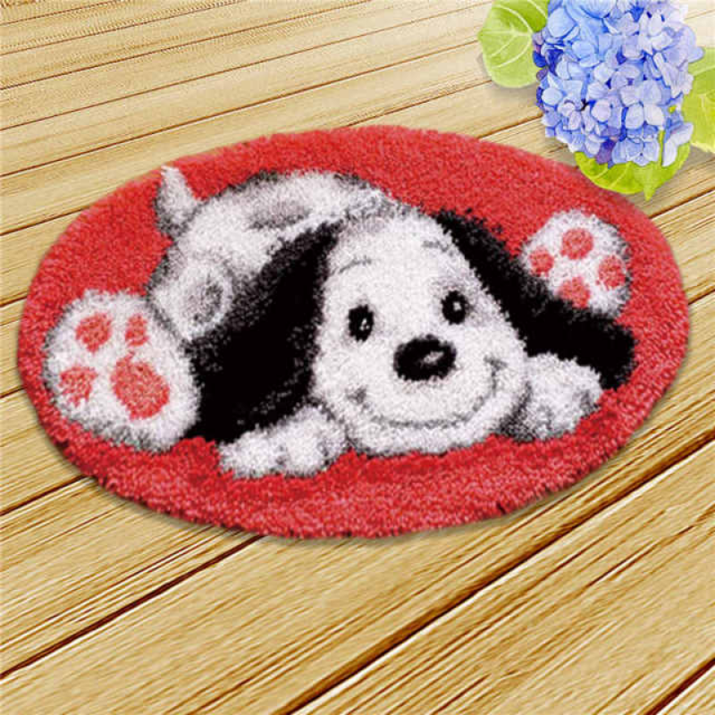 Dalmatian Red Latch Hook Rug Crocheting Knitting Kit