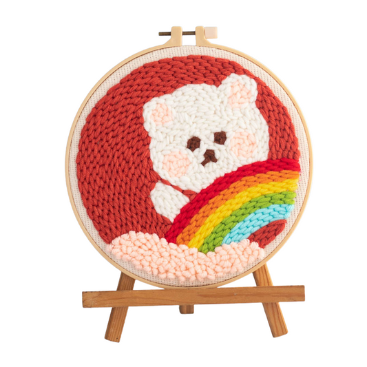 Rainbow Teddy Punch Needle Kit