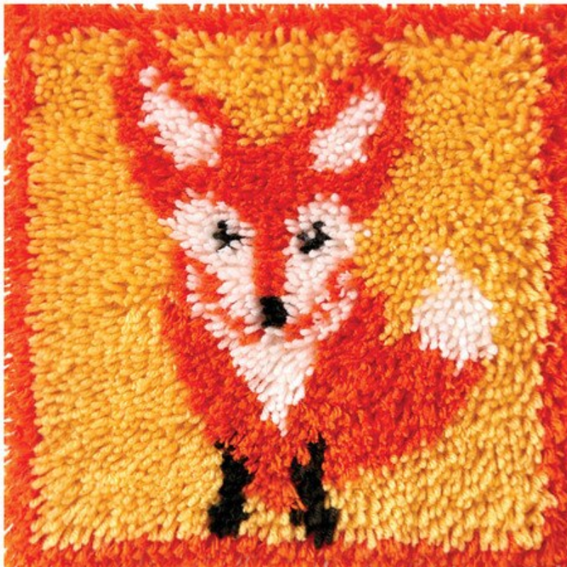 Cute Fox Latch Hook Rug Crocheting Knitting Kit