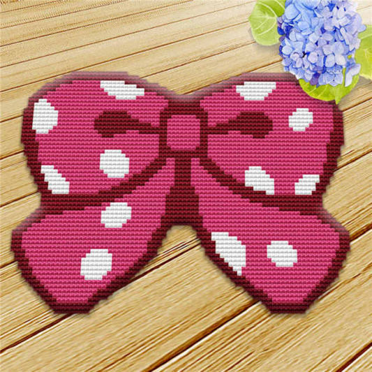 Big Pink Bow Latch Hook Rug Crocheting Knitting Kit