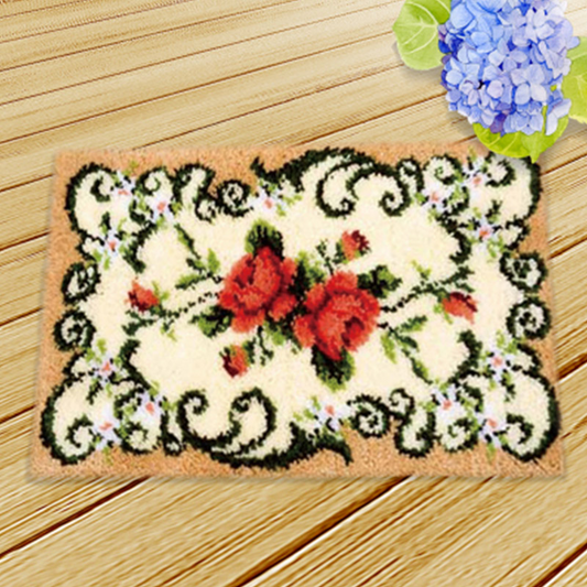 Beige Design Latch Hook Rug Crocheting Knitting Kit