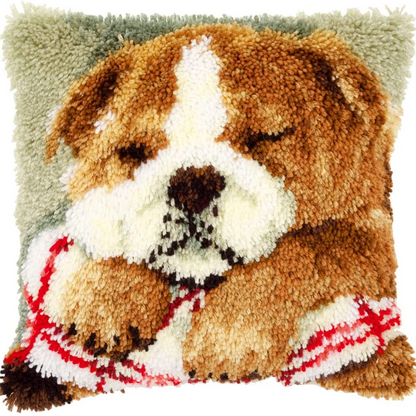 Cute Puppy Latch Hook Pillow Crocheting Knitting Kit