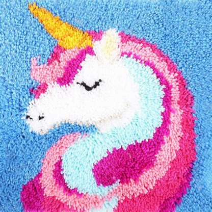 Colorful Unicorn Latch Hook Rug Crocheting Knitting Kit