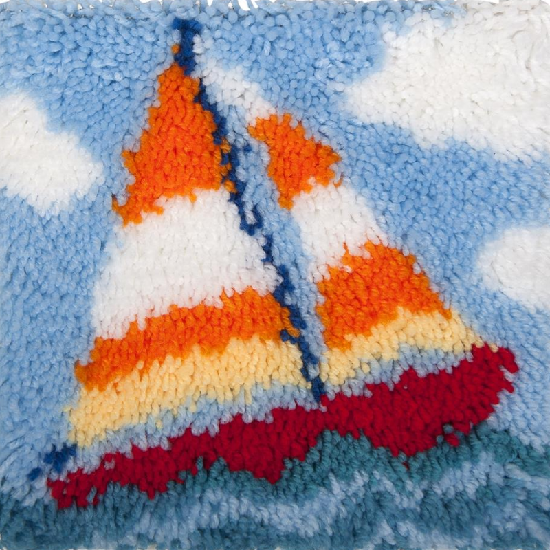 Boat Latch Hook Rug Crocheting Knitting Kit